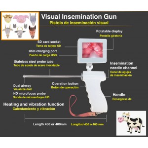 TG0428 Visible insemination gun for large animals/cows (Recommended by Dr Mohamed Fathy Eid)