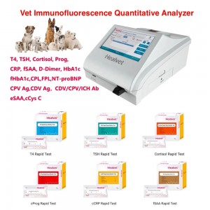 TG0493 Vet Immunofluorescence Quantitative Analyzer and Test Reagents, T4,TSH,Cortisol,Prog,CRP,fSAA,eSAA,D-Dimer,HbA1c, fHbA1c,cPL, fPL,NT-proBNP,CPV Ag, CDV Ag,cCys C,CDV/CPV/ICH Ab